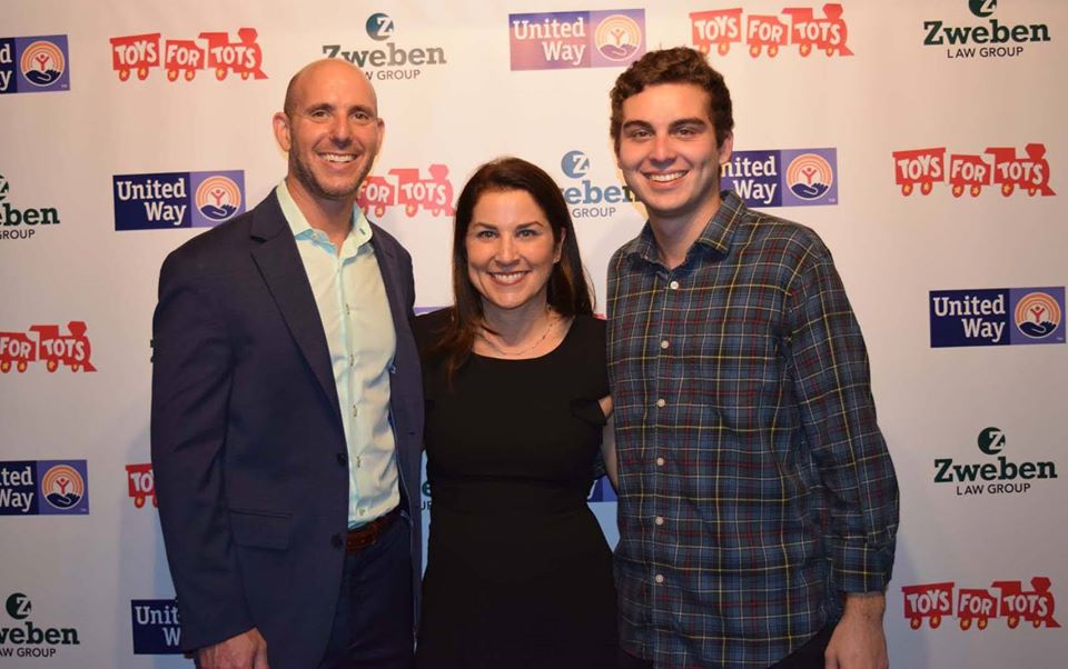 Zweben family at the Zweben Law Group Bike Drive Kickoff Party